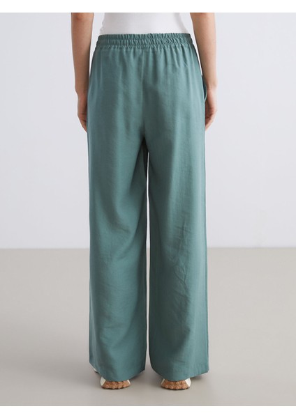 Yeni Sezon Beli Lastikli Geniş Paça Kadın Pantolon indirimleri