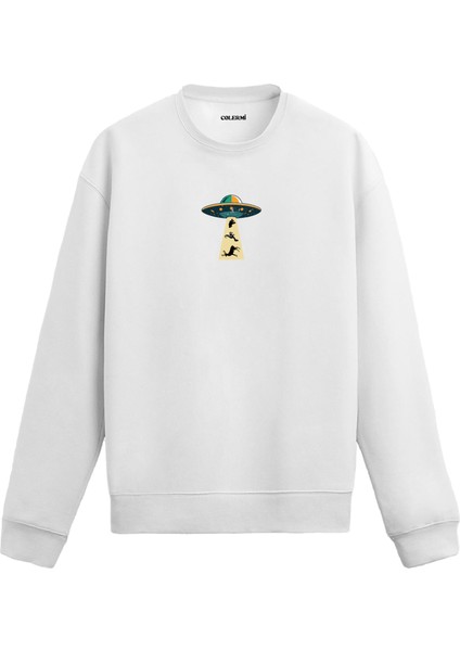 Ufo Işını Tasarım Baskılı Unisex Sweatshirt