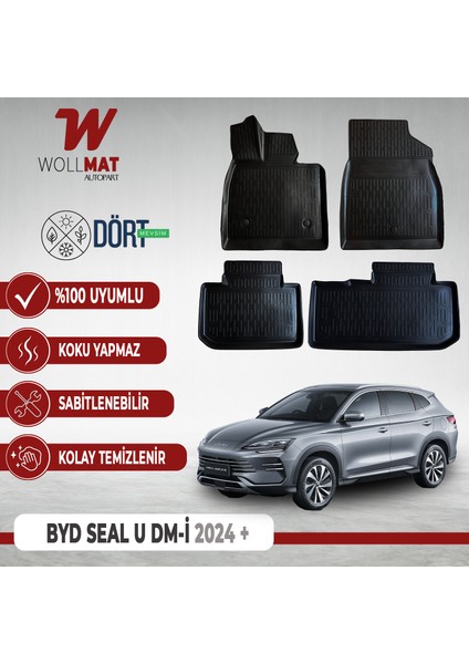 Byd Seal U Dm-I Paspas 2023 Sonrası 3D Havuzlu Paspas Seti