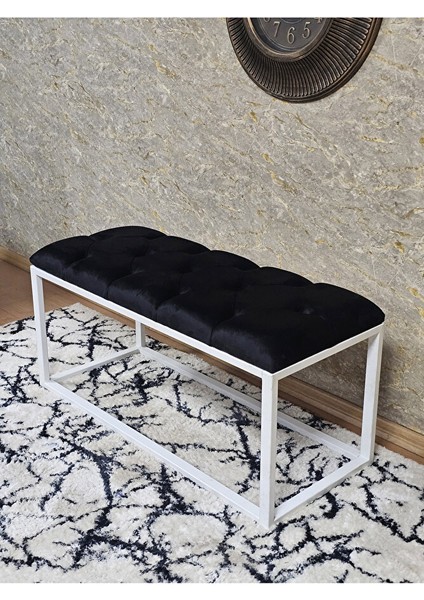 Beyaz Boyalı Diktörtgen 100 cm x 40 cm Oturak Puf - Bench - Makyaj Oturağı - Oturak Siyah Renk 100 x 40 Boyut/ebat fırsatları