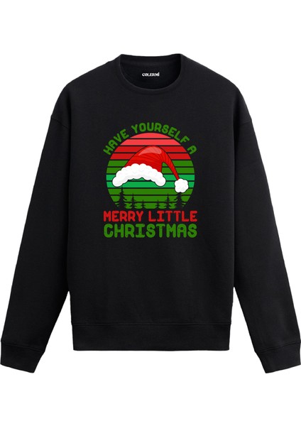 Yılbaşı Mesajlı Noel Tasarım Baskılı Unisex Sweatshirt