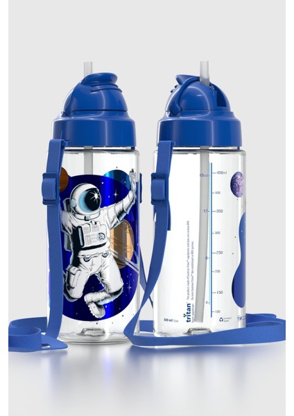 Migo Desenli 500 ml Askılı Pipetli Tritan Çocuk Matara 912004 Mavi fiyatları