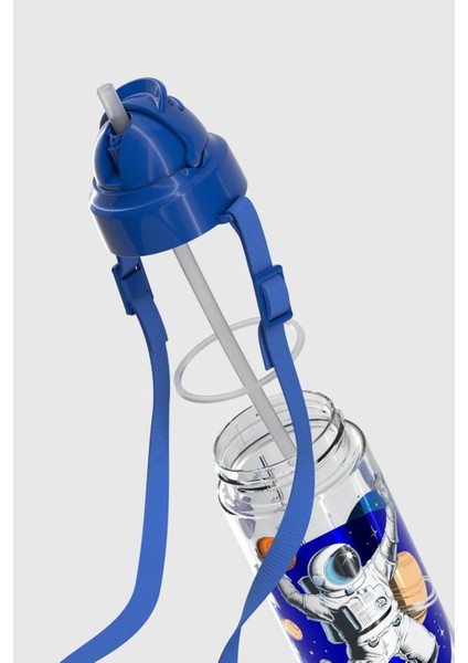 Migo Desenli 500 ml Askılı Pipetli Tritan Çocuk Matara 912004 Mavi fırsatları