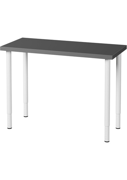 Çalışma Masası, Koyu Gri-Beyaz, 100X45 cm