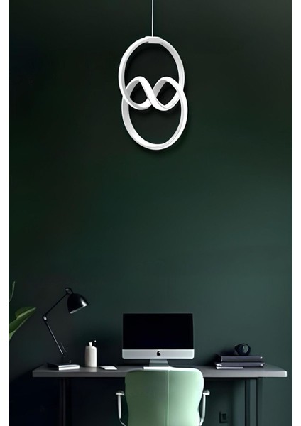 Evia White Tek Renk Modern Sarkıt LED Avize