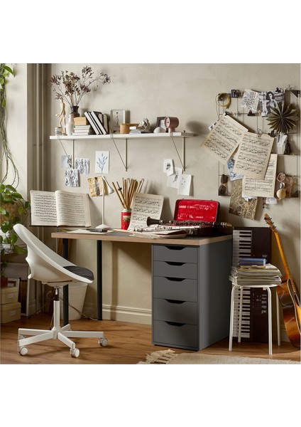 Çalışma Masası, Gri-Siyah, 120X60 cm fiyatları