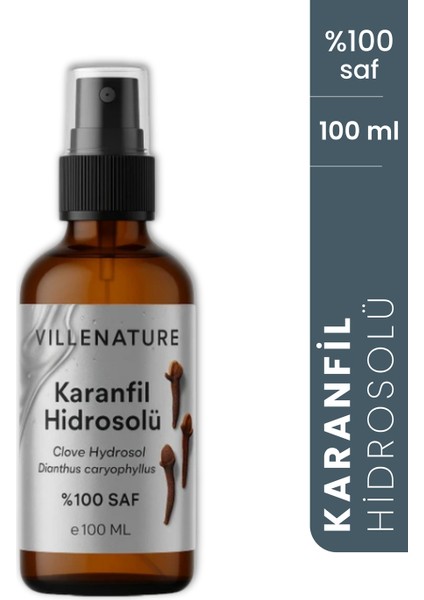 Vıllenature Karanfil Hidrosolü “clove Hydrosol” Dianthus Caryophyllus %100 Saf, Doğal 100 ml