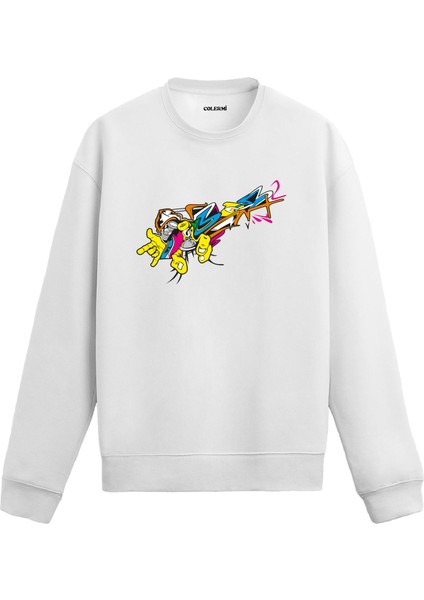 Hip Hop Ruhlu Graffiti Tasarım Baskılı Unisex Sweatshirt