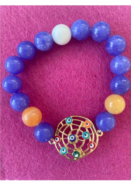 Nazar Boncuklu Yaşam Çiçeği Figürlü Doğaltaş Bileklik fiyatları