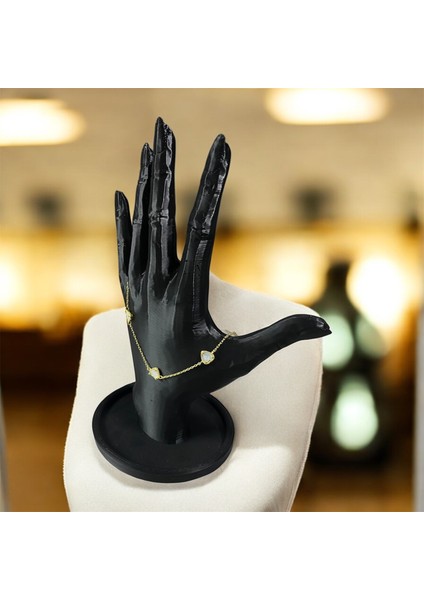 925 Ayar Gümüş Altın Kaplama Sedef Taşlı Kalp Şeklinde Van Cleef Bileklik fiyatları