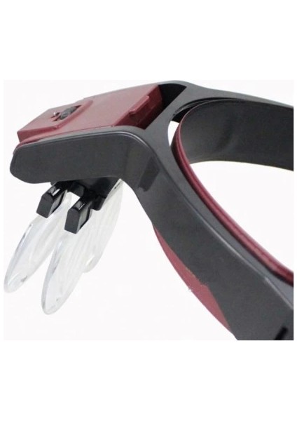 Lens Takmalı 4 Lens , LED Lambalı Şapka Tip Büyüteç - Lisinya