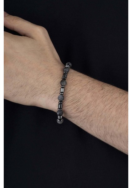 Gri Jasper Taşı Hematit Geçişli Doğal Taş Erkek Bileklik fiyatları