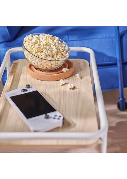 Tekerlekli Sehpa, Açık Dişbudak Görünümlü-Beyaz, 69X39 cm fiyatları