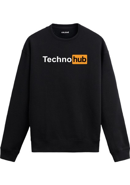 Technohub Yazılı Basic Unisex Sweatshirt