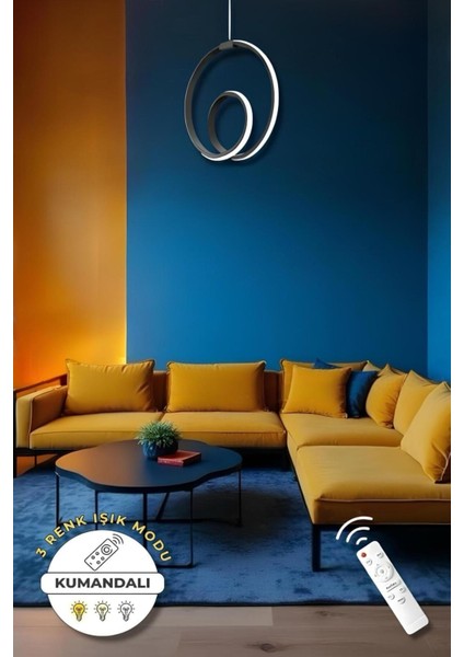 Perla Black Kumandalı 3 Renk Modern Sarkıt LED Avize fiyatları