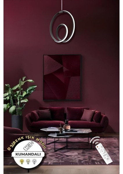Perla Black Kumandalı 3 Renk Modern Sarkıt LED Avize modelleri
