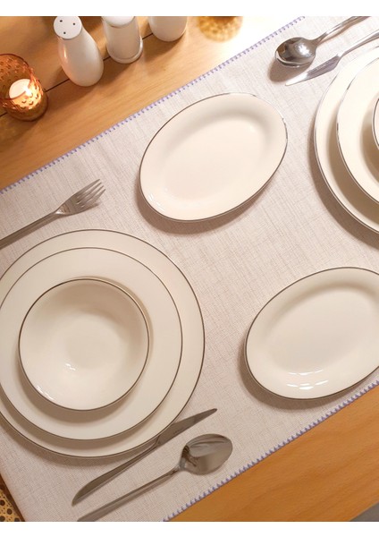 Etamin İşlemelik Kenarları işlemeli Runner