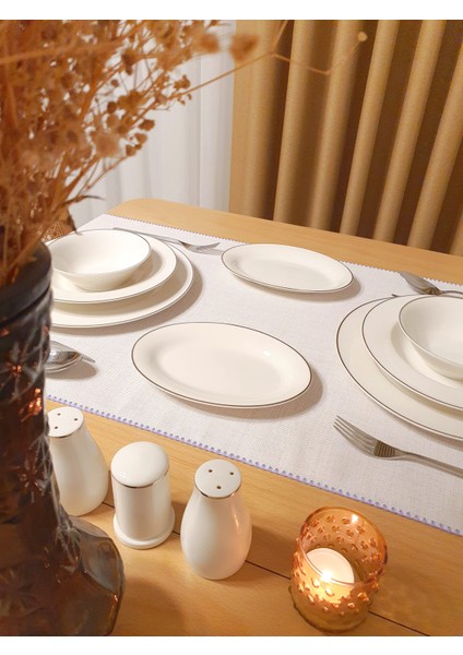 Etamin İşlemelik Kenarları işlemeli Runner