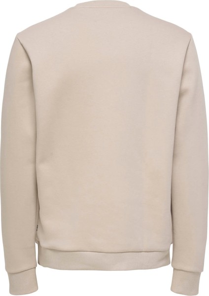 Onsceres Reg Ls Logo Crew Krem Erkek Sweatshirt 22035226 fırsatları