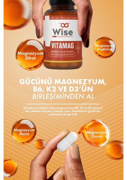 Vıtamag Magnezyum + Vitamin B6 + Vitamin K + Vitamin D3 90 Tablet fiyatları