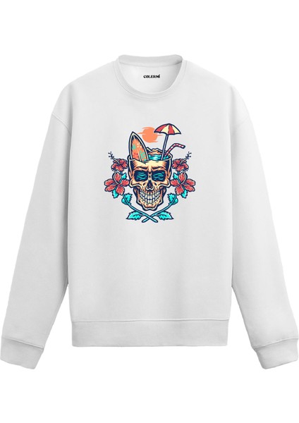 Tropikal Kurukafa Tasarım Baskılı Unisex Sweatshirt