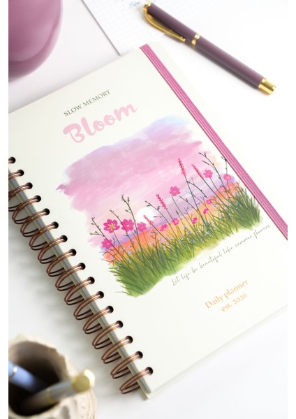 2026 Yılı Spiralli Ajanda 16x24 cm - 12 Aylık Manzara 80 gr 180 Yaprak