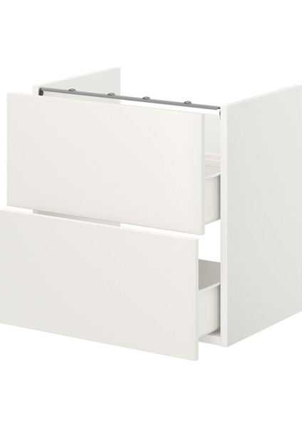 Çekmeceli Alt Dolap, Beyaz, 60X42X60 Cm, 2 Çekmeceli