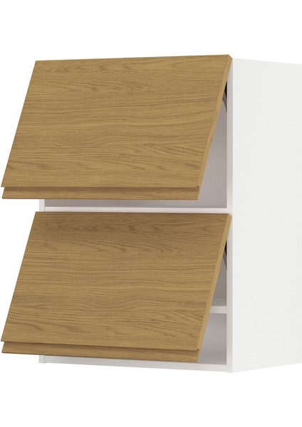 Mutfak Yatay Duvar Dolabı, Voxtorp Meşe Görünümlü, 60X80 Cm, 2 Kapaklı, Çıt Çıtlı Menteşe