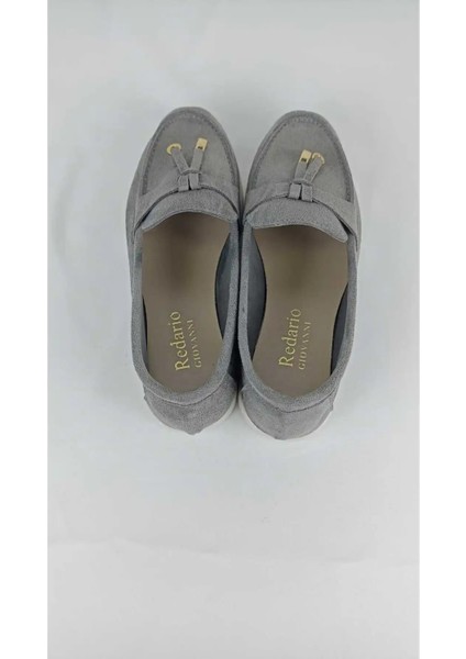 Kadın Gri Süet Babet