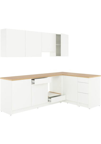 Köşe Mutfak Dolabı Kombinasyonu, Beyaz, Batarya Dahil Değildir.