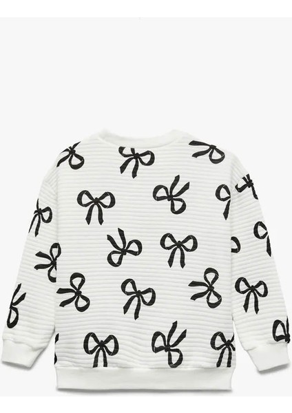 Fiyonk Baskılı Beyaz Kız Bebek Sweatshirt 6WMG10010AK fiyatları