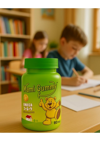 MamiGummy Kids Gummies Omega 3+6+9 60 Adet Çiğnenebilir Gummy Portakal Aromalı fırsatları