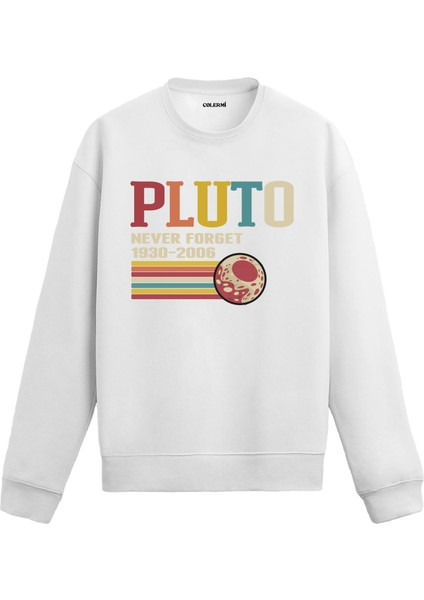 Plüton Gezegen Uzay Baskılı Unisex Sweatshirt