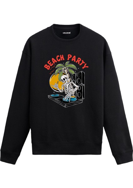 Dj Kurukafa Beach Party Tasarım Baskılı Unisex Sweatshirt