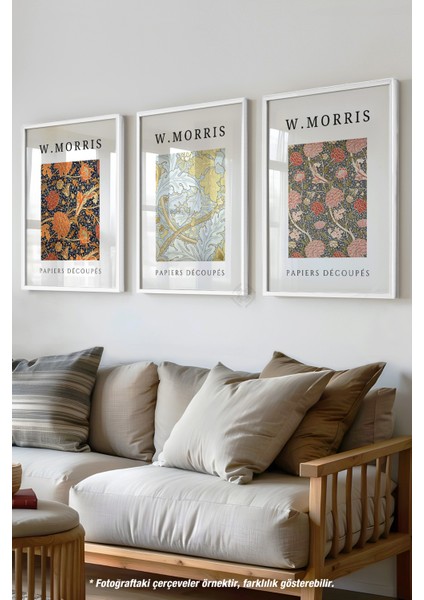 Duvar Tablosu 3'lü Beyaz Çerçeveli Poster, Tablo Seti No:9