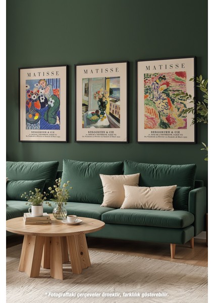 Matisse 3'lü Siyah Çerçeveli Poster, Tablo Seti No:16 modelleri