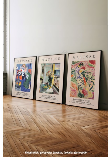 Matisse 3'lü Siyah Çerçeveli Poster, Tablo Seti No:16 fırsatları