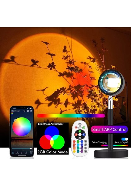 16 Renk Rgb Fotoğraf Gün Batımı Lambası LED USB Projektör Gece Işığı Uzak Neon Yatak Odası Ev Kahve Deposu Dekorasyonu Hediye Renk: 4 Film Exchange (Yurt Dışından)