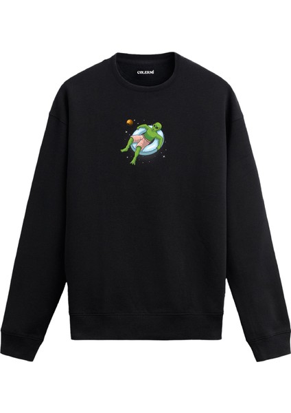 Uzaylı Komutan Uzay Tasarım Baskılı Unisex Sweatshirt