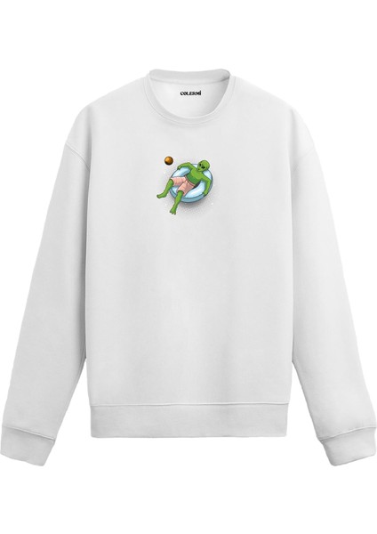 Uzaylı Komutan Uzay Tasarım Baskılı Unisex Sweatshirt