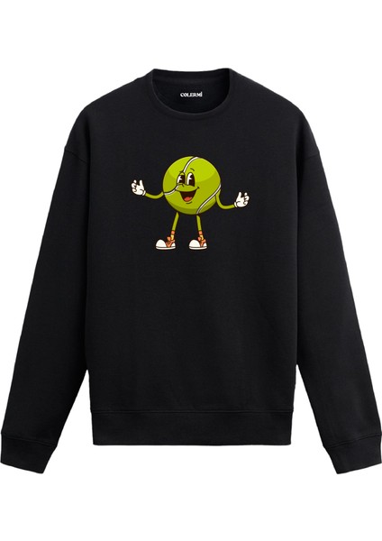 Tenis Baskılı Unisex Pamuklu Sweatshirt