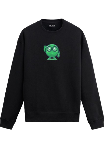 Gözlüklü Tenis Topu Tasarım Baskılı Unisex Sweatshirt