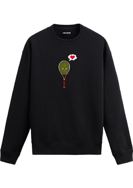 Aşık Raket Tasarım Baskılı Unisex Sweatshirt