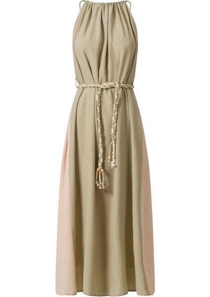 Kadın Su Yeşili Çift Renkli Elbise fiyatları