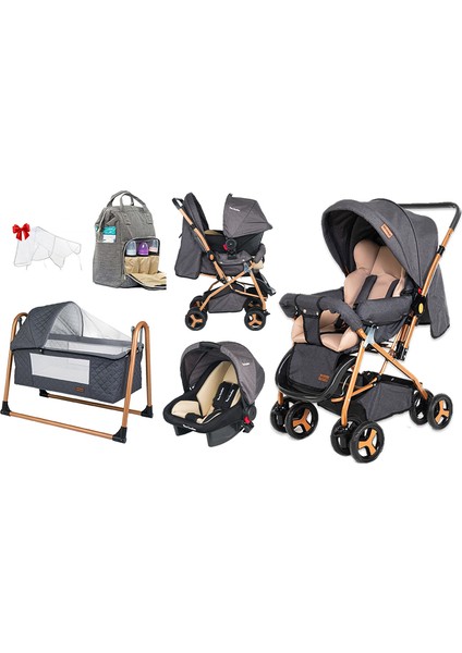 Two Koalas Yeni Doğan Seti Travel Sistem Bebek Arabası Gold Sepet Beşik