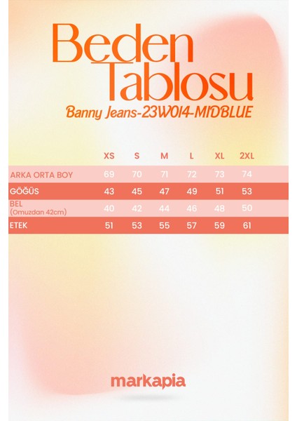 Markapia Kadın Uzun Kollu Tek Düğmeli Jean Ceket Mavi