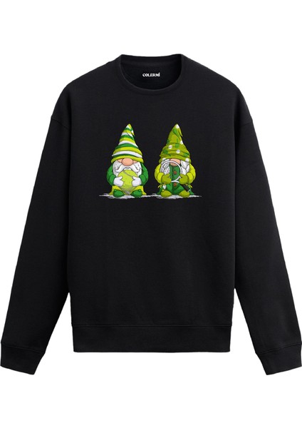 Cüce Baskılı Unisex Pamuklu Sweatshirt