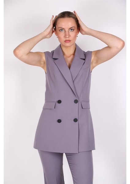 Erkek Yaka Blazer Yelek-Antrasit