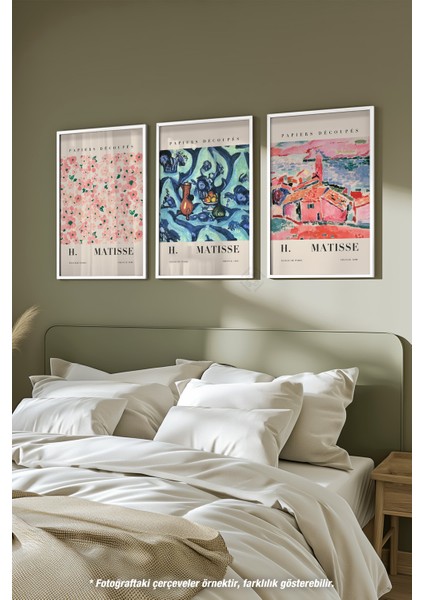 H Matisse 3'lü Beyaz Çerçeveli Poster, Tablo Seti No:17 fiyatları