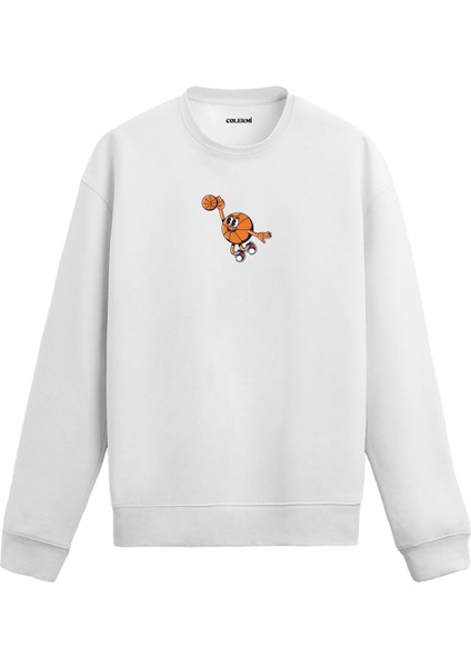 Basketbol Figürlü Karakter Tasarım Baskılı Unisex Sweatshirt